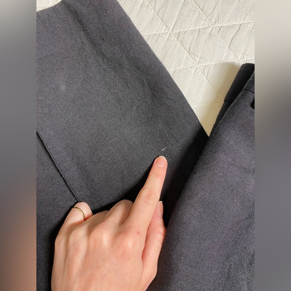 Talbots Size 14 Black 100% Linen Lightweight Cropped Elastic Waistband Pants - Picture 15 of 15